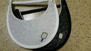 2 PICKLEBALL BLING VISORS    Black and white