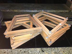 VINTAGE SET OF 6 WOOD PRESSES FOR TENNIS RACKETS