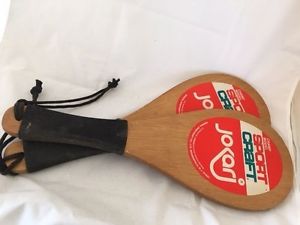 PAIR OF VINTAGE WOOD JOKARI CHAMP MODEL PADDLEBALL RACKET PADDLES