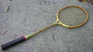 Vintage BANCROFT bamboo BADMINTON Racquet - Custom Built-Super Winner - w/ frame