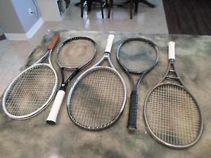 Vintage x5 Tennis Racquet Lot Wilson Yamaha Mitsushiba Pro Staff Hammer PWS VTG