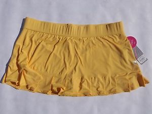 NWT Eleven by Venus women's XL yellow mini break skort skirt built in shorts