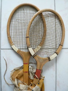 Pares de raquetas de nieve de tenis MATCH con cubierta (Años 1930)