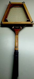 Antique Wooden Tennis Raquet With Clamp