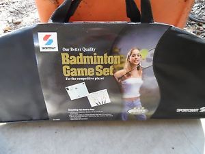 Sportcraft Badminton Set - 4  Rackets, Birdies Poles, Net, and Carrying Bag