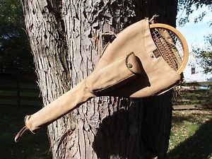 Fine Antique DAVEGA CONVEX WEDGE WOOD TENNIS RACQUET + DRAPER MAYNARD COVER Nice