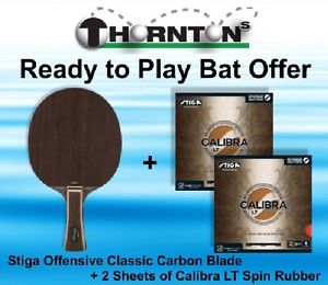 Bate De Tenis Mesa: Stiga Ofensiva Clásico Carbono Hoja +2 Calibra LT Girar