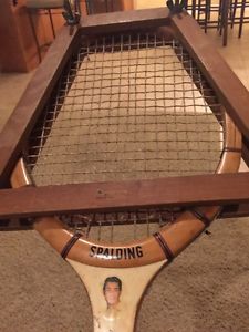 Vintage Spalding Wood Tennis Racket Pancho Gonzales Autograph Model W/ Press