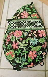 NWOT Vera Bradley Botanica Tennis Racquet Cover Carrier Sling Backpack