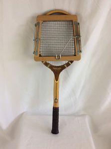 Vintage Mid-Century DAVIS IMPERIAL DELUXE WOOD TENNIS RACQUET w/Press Collector