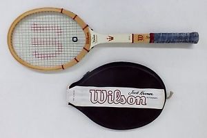 Vintage WILSON Jack Kramer Autograph 4-3/8" Light WOOD TENNIS RACQUET with Cover