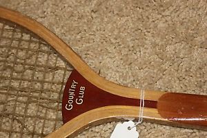 VINTAGE COUNTRY CLUB WRIGHT & DITSON WOOD TENNIS RACQUET
