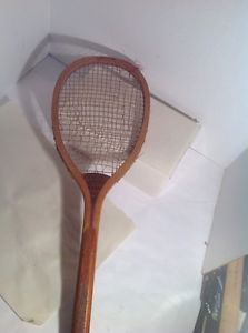 Antique Wright Ditson CHECKERED HANDLE WOOD TENNIS RACKET
