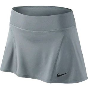 Nike Flouncy Knit Tennis Skort Skirt Dove Gray Dri Fit w Undershorts Ball Pocket