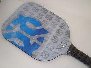 NEW EDGE CHIPPED ONIX SUB-ZERO PICKLEBALL PADDLE WHITE STRONG CARBON FIBER