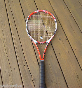 Head radical 10.4 oz orange/black/white racquet w/ dampener pro head grip 4 1/4