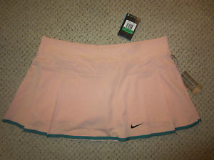 NEW Nike DriFit Martina Navratilova peach/teal tennis golf fitness skort XL *NWT