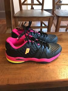 Women's Prince Warrior  Tennis Shoe size 8 Black Pink Shoes New