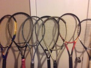 Lot Of 7 Prince Racquets: Triple Threat  Rip, Thunder Extreme, Thunderbolt ++