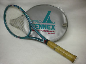 PRO KENNEX CERAMIC DOMINATOR 90 TENNIS RACQUET W/BAG 4 1/2" LEATHER GRIP XLNT