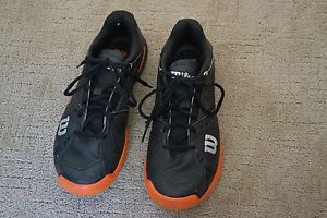 Mens Wilson Tennis Shoe size 8 Black/Orange