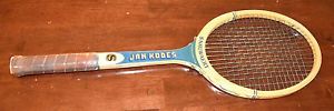 Vintage signed Jan Kodes wooden snauwaert tennis racquet with original case