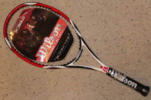 Wilson (K) Factor Bold (K) arophite black 4 1/2" grip, Strung