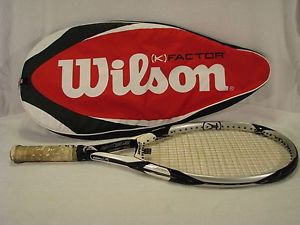 WILSON K FACTOR K3 K THREE 4 1/2 TENNIS RACQUET OVERSIZE 115 HEAD GENTLY USED