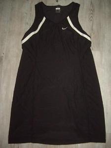 Nike Fit Dry Tennis Dress Black w/ White Trim Polyester & Spandex Womens Size S