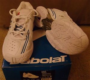 Babolat Drive Tennis Shoes Mens 6.5 White Silver Blue Vibrakill Michelin OCS
