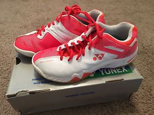 EUC Yonex SHB-02 LX Badminton Shoes Size 8 Coral Orange