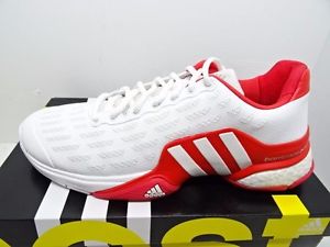 ADIDAS BARRICADE 2016 BOOST MEN SHOES AQ2262 WHITE/RED SIZE US 10.5 RTL $160