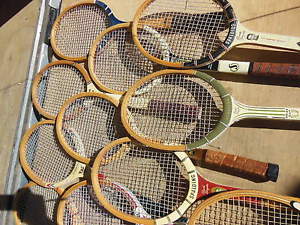 Lot of vintage wood tennis rackets raquets Decoration Spalding Wilson Garcia 18
