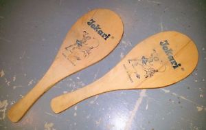 Set of 2 French Jokari Vintage Wooden Rackets Paddles RARE !!!