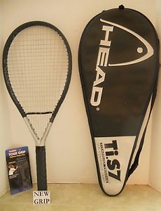 Head AUSTRIAN Ti S7 Xtralong SOS 124 Tennis Racquet 4 5/8 + NEW GRIP + EUC