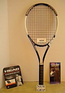 Prince Triple Threat Bandit MP Tennis Racquet Racket 4 1/2" - NEW STRINGS + GRIP