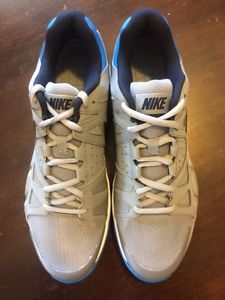 New Men's Nike Air Vapor Advantage Tennis Stealth, Size 12, Obsidian/White/Blue