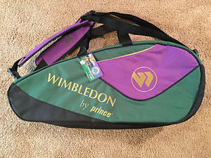 NEW RARE WIMBLEDON by PRINCE Green & Purple Tennis Racquet Bag NWT 4+ Pack