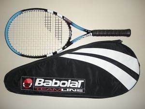 BABOLAT PURE DRIVE TEAM OS 110 TENNIS RACQUET 4 1/2  27.5" (NEW STRINGS)