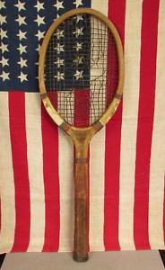 Vintage Antique Dreadnought Driver Wood Tennis Racquet early 1900s Harry C. Lee