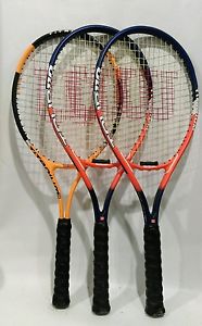 Wilson Tennis Racquets x3 used Tour110 Titanium3 4.5"