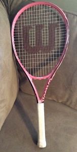 Wilson HOPE Breast Cancer Tennis Racquet - Pink, Burgundy And White