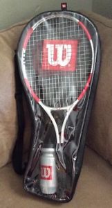 Wilson Titanium Soft Shock Red/Gray Tennis Racquet W/ Carrying Bag /Water Bottle