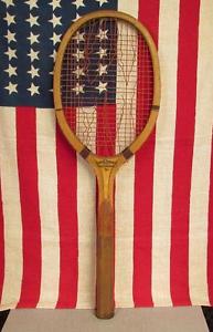 Vintage Edw K.Tryon Co. Antique Wood Tennis Racquet Phila.PA early 1900s Display