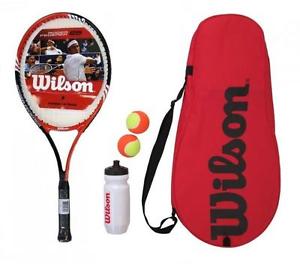 Wilson Roger Federer 25" Rojo/Negro Junior Tennis Set De Principiante
