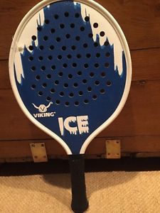 Viking Ice 4 1/4 Platform Tennis Paddle (Racket Padel 400g Pop Blue White Grit)
