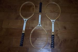 Vintage Slazenger Autograph Wood Racket, 4 3/8 & 2 4 1/2