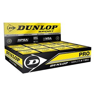 12 Dunlop Pro Double Jaune pointillé Balles De Squash LE PLUS BAS DOUZAINE