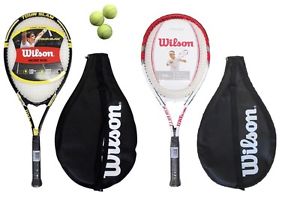 2 x Wilson Adulto/YouthTennis Juego De Raqueta + 3 Pelotas De Tenis