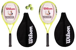 2 x Wilson Energía XL Raquetas De Tenis + 3 x Pelotas Tenis